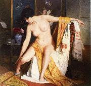 Julius L.Stewart Nude in an Interior oil